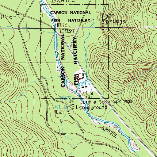 Topographic Map of Little Soda Springs Campground, WA