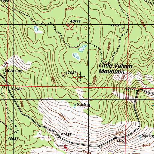 Topographic Map of Little Vulcan Mountain, WA