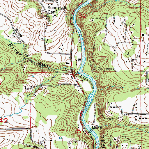 Topographic Map of Little Washougal River, WA