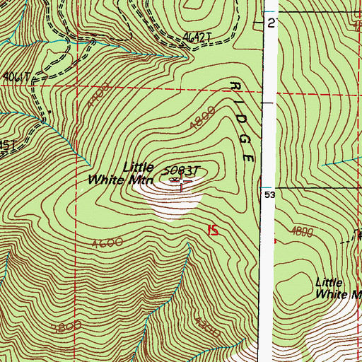 Topographic Map of Little White Mountain, WA