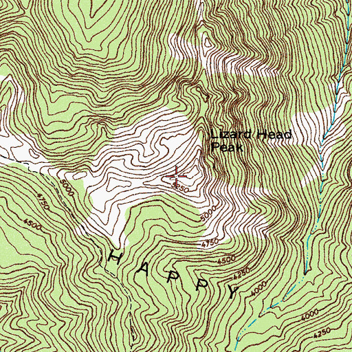 Topographic Map of Lizard Head Peak, WA