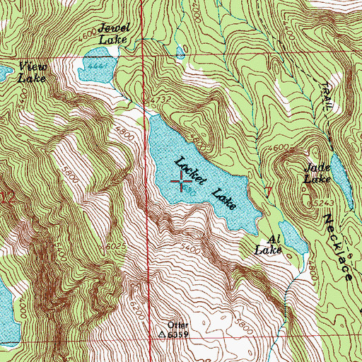 Topographic Map of Locket Lake, WA