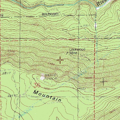Topographic Map of Lockwood Mine, WA
