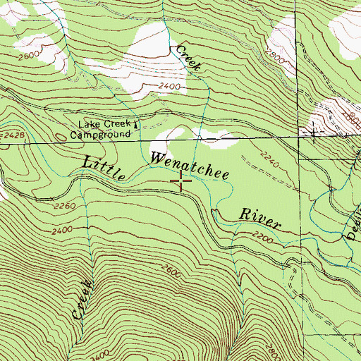 Topographic Map of Lodgepole Creek, WA