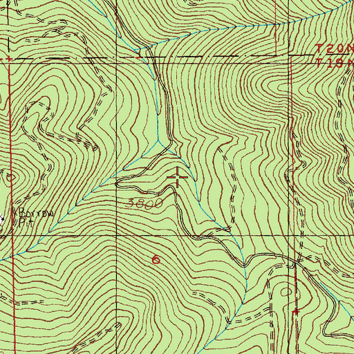 Topographic Map of Log Creek Trail, WA