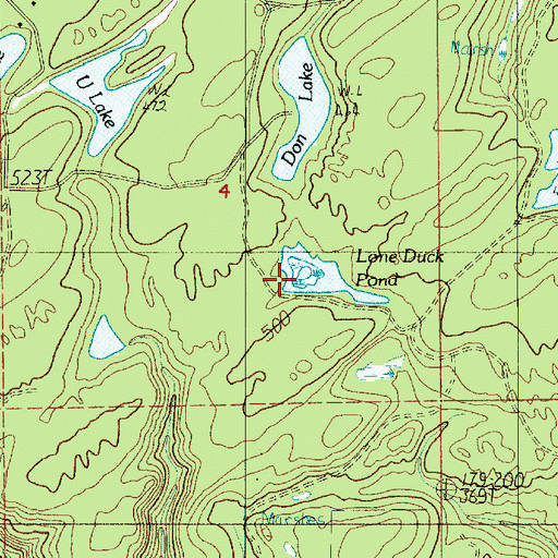 Topographic Map of Lone Duck Pond, WA