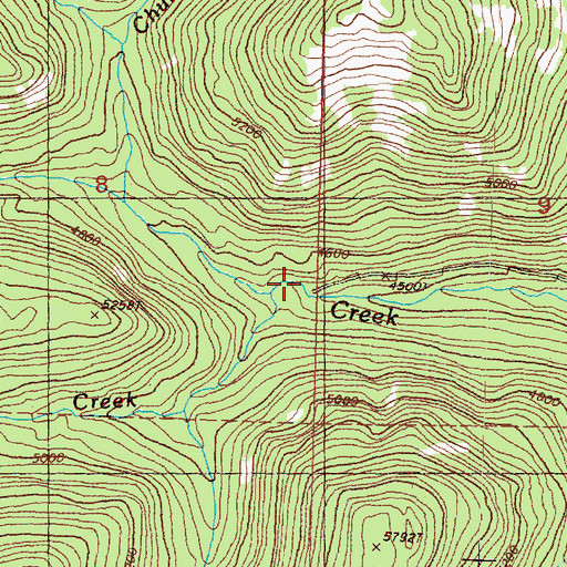 Topographic Map of Lone Frank Creek, WA