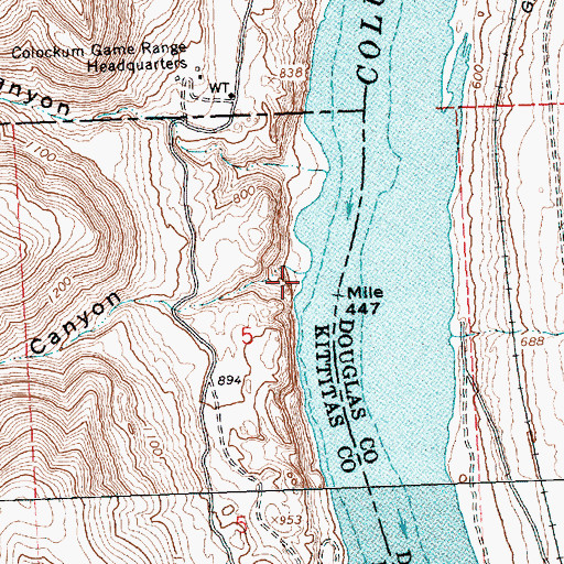 Topographic Map of Lone Pine Canyon, WA