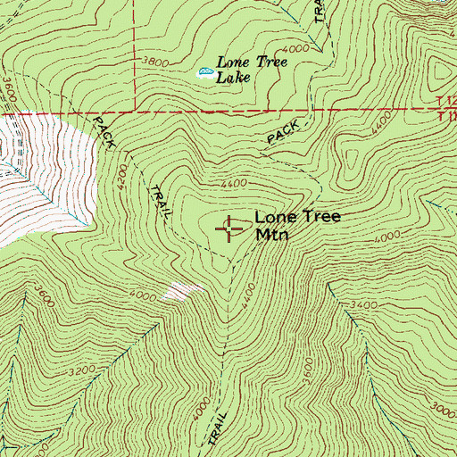 Topographic Map of Lone Tree Mountain, WA