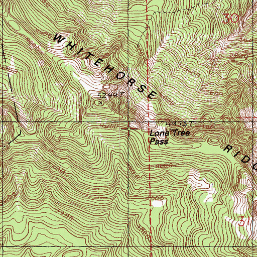 Topographic Map of Lone Tree Pass, WA