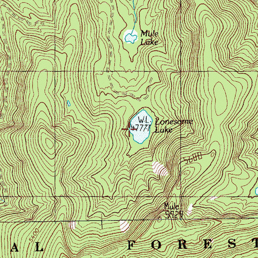 Topographic Map of Lonesome Lake, WA