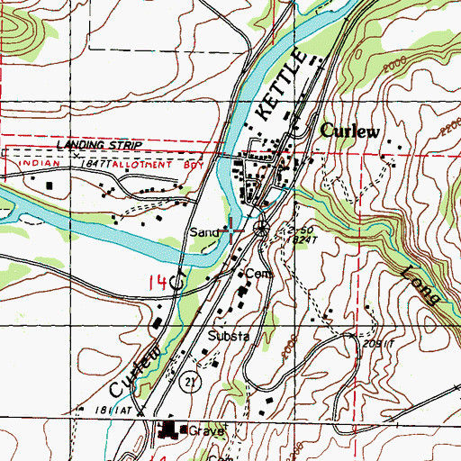 Topographic Map of Long Alec Creek, WA