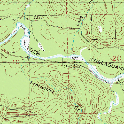 Topographic Map of Long Creek, WA