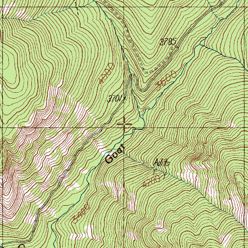 Topographic Map of Long Creek, WA