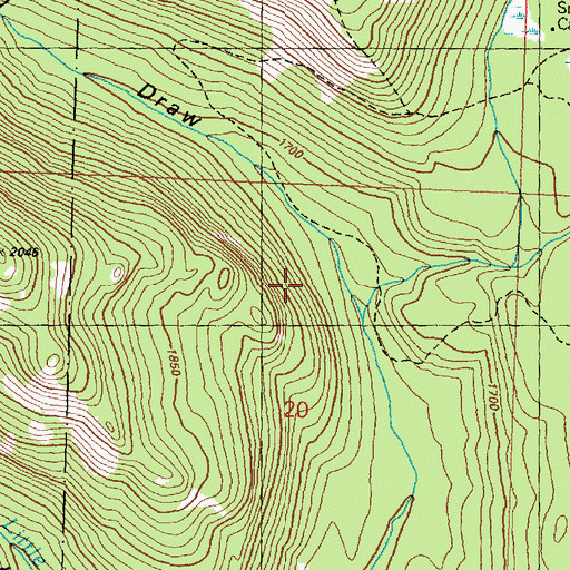 Topographic Map of Long Draw, WA