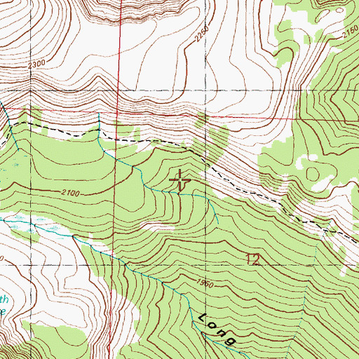 Topographic Map of Long Draw Trail, WA