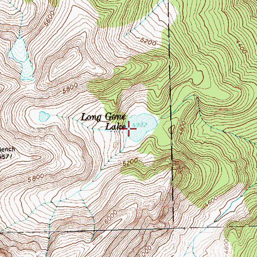 Topographic Map of Long Gone Lake, WA