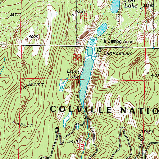 Topographic Map of Long Lake, WA