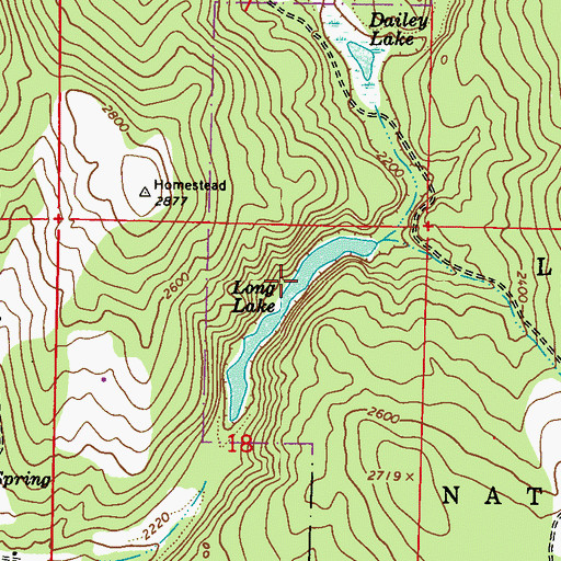 Topographic Map of Long Lake, WA