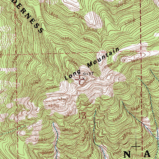 Topographic Map of Long Mountain, WA