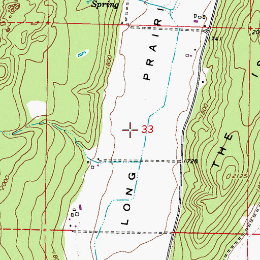 Topographic Map of Long Prairie, WA