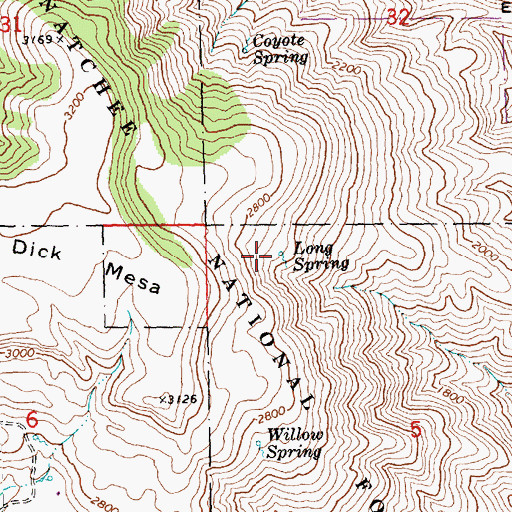 Topographic Map of Long Spring, WA