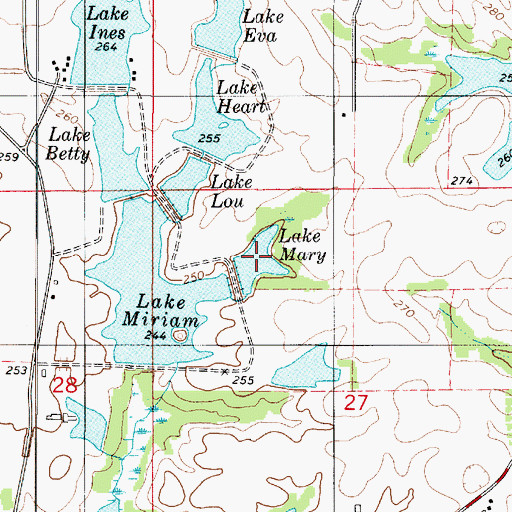 Topographic Map of Lake Mary, AL