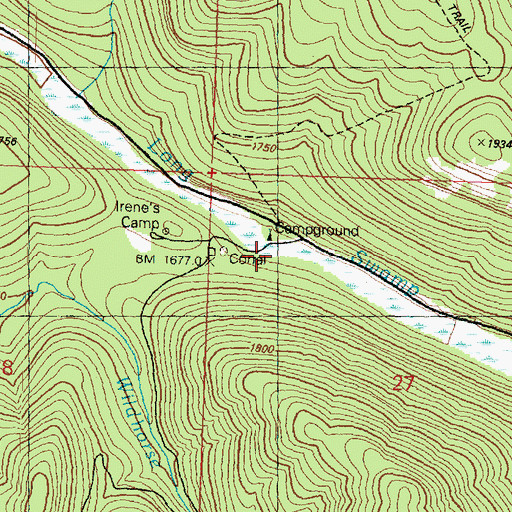 Topographic Map of Long Swamp, WA