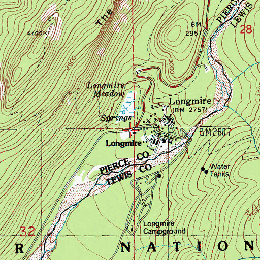 Topographic Map of Longmire, WA