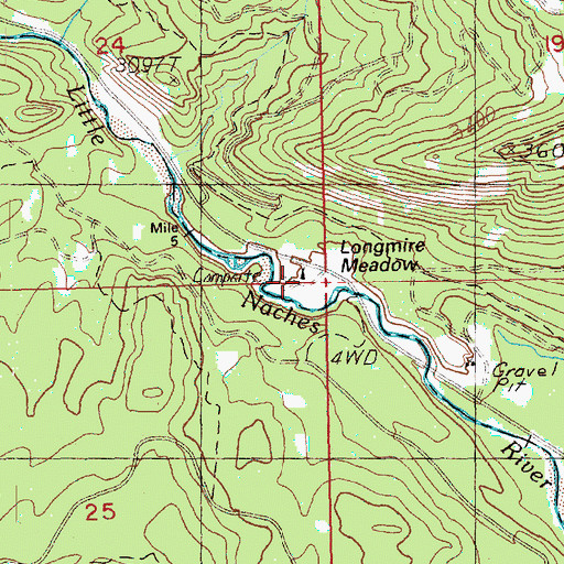 Topographic Map of Longmire Meadow, WA