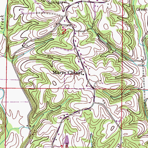 Topographic Map of Marys Chapel Church of the Nazarene, AL