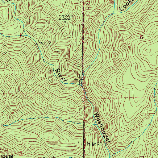 Topographic Map of Lookout Creek, WA