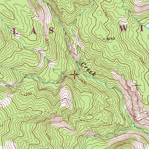 Topographic Map of Lookout Creek, WA