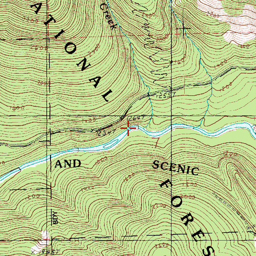 Topographic Map of Lookout Creek, WA