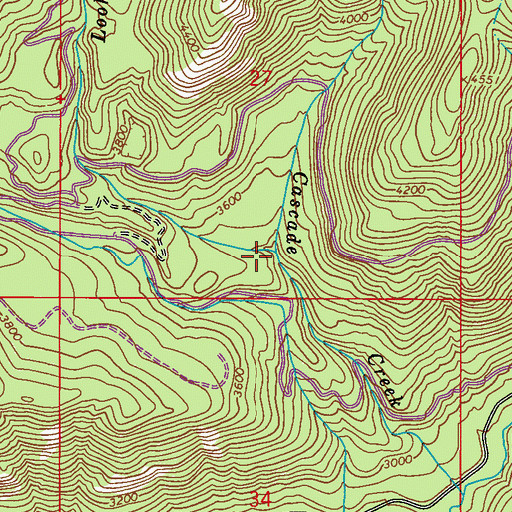 Topographic Map of Lookout Creek, WA
