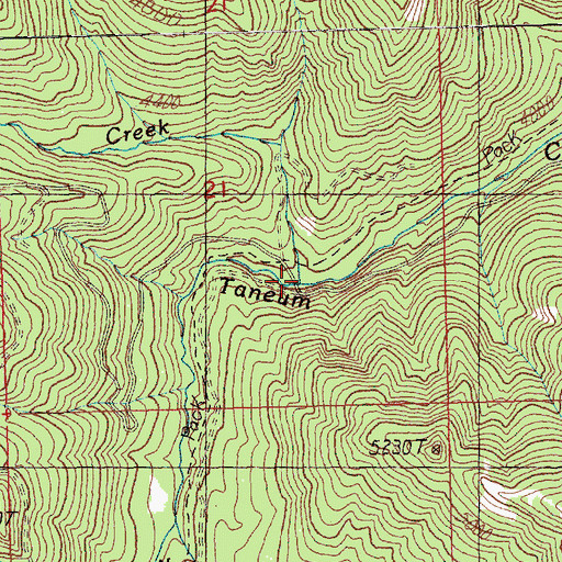Topographic Map of Lookout Creek, WA