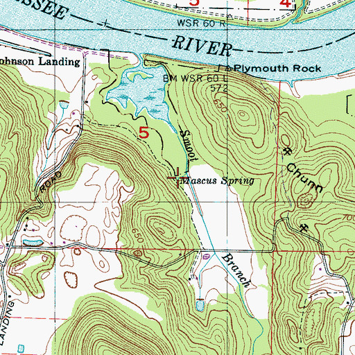 Topographic Map of Mascus Spring, AL