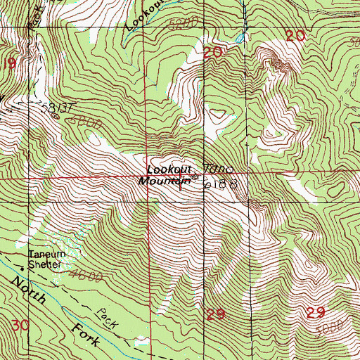 Topographic Map of Lookout Mountain, WA