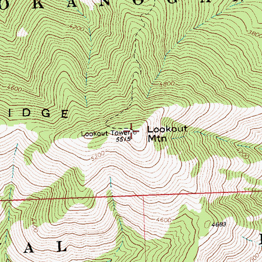 Topographic Map of Lookout Mountain, WA