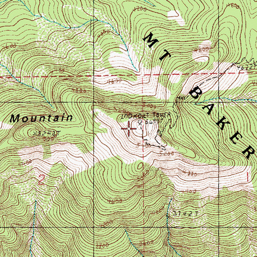 Topographic Map of Lookout Mountain, WA