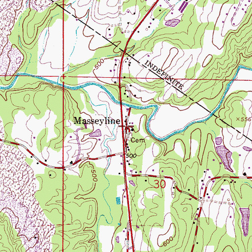 Topographic Map of Masseyline, AL