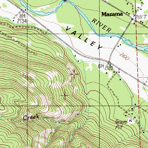 Topographic Map of Looney Creek, WA