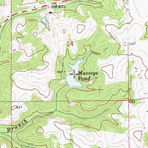 Topographic Map of Masseys Pond, AL