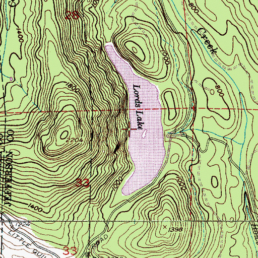 Topographic Map of Lords Lake, WA