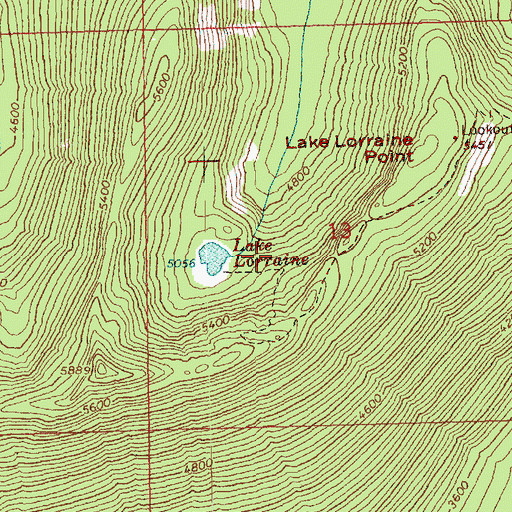 Topographic Map of Lake Lorraine, WA