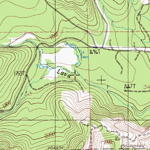 Topographic Map of Lost Creek, WA