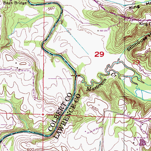 Topographic Map of Masterson Creek, AL