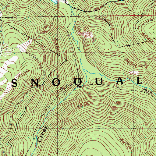 Topographic Map of Lost Creek, WA
