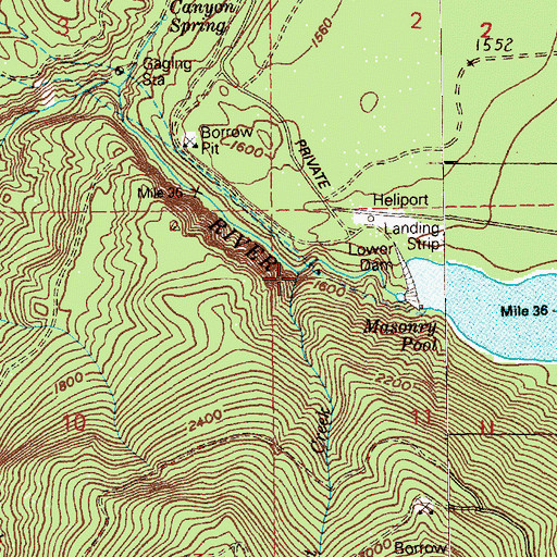 Topographic Map of Lost Creek, WA