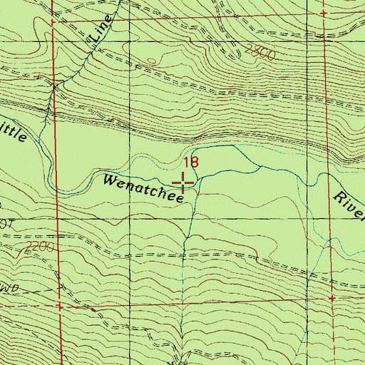 Topographic Map of Lost Creek, WA